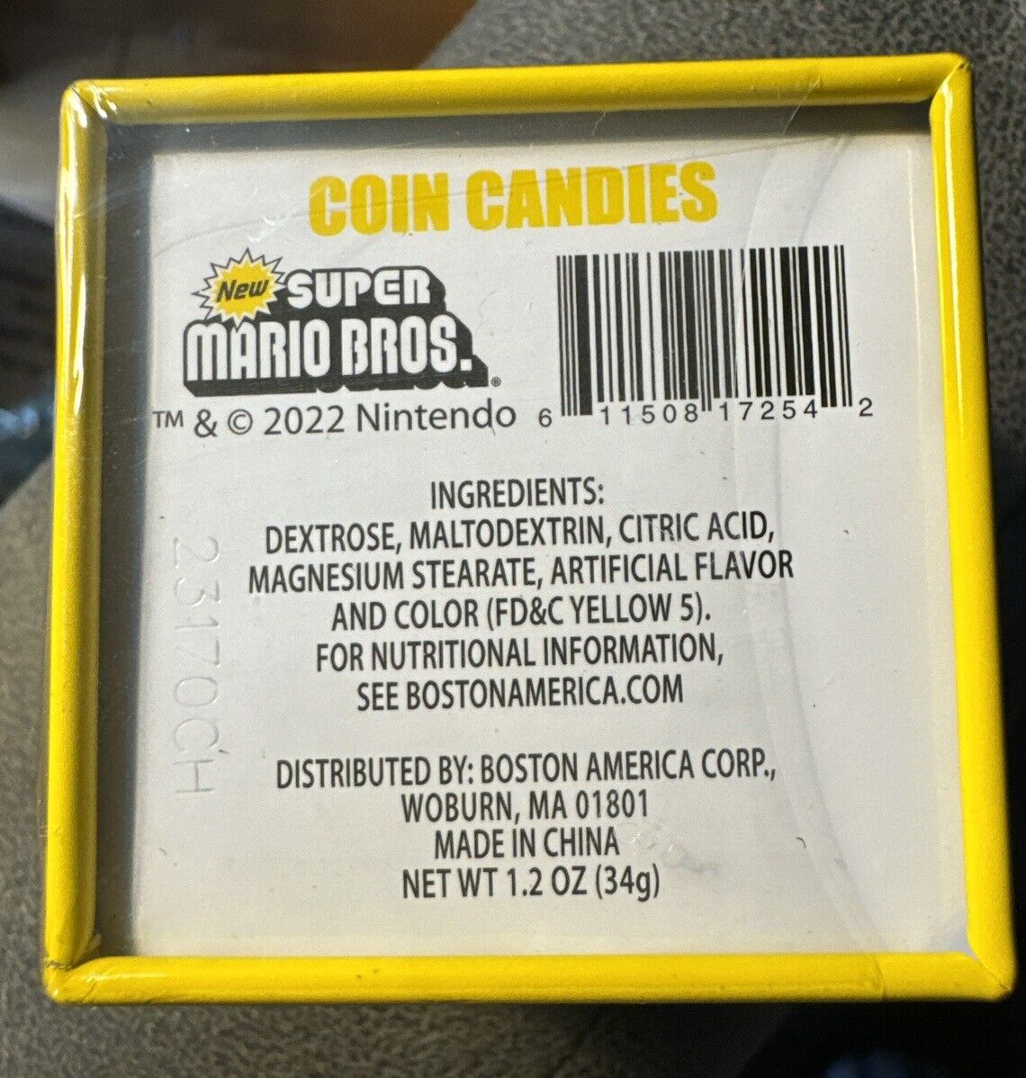 Super Mario Bros. Question Mark Mystery Box Coin Candy Tin New