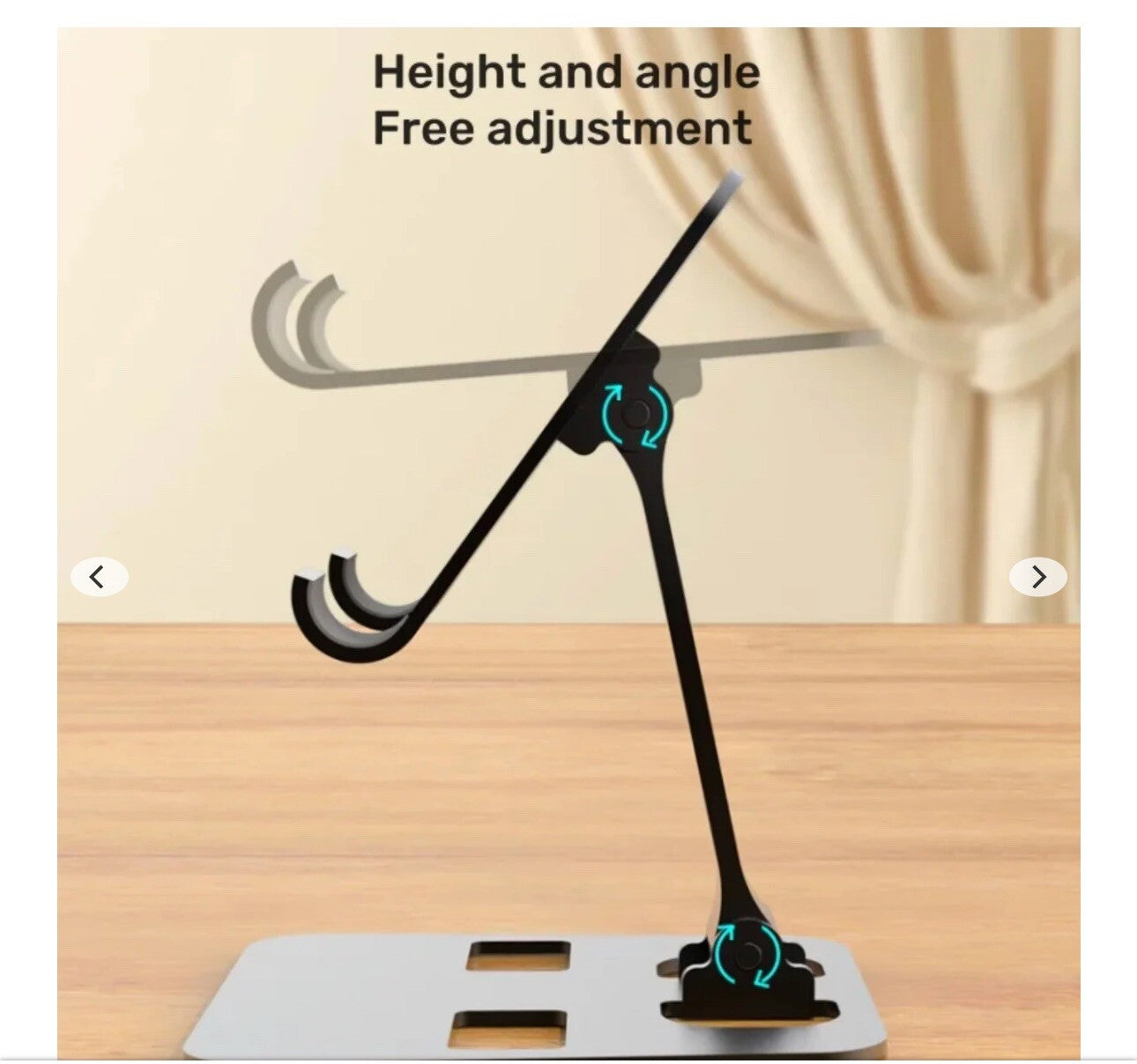 Silver Portable Aluminum Alloy Adjustable Tablet Stand Desktop For Ipad