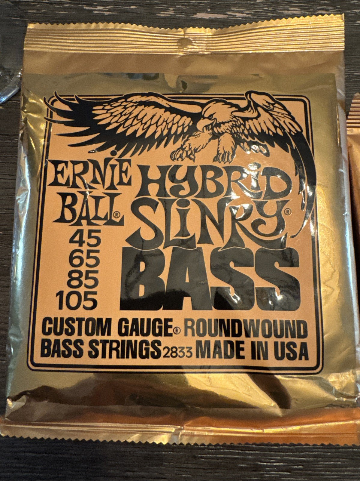 Ernie Ball 2833 Hybrid Slinky Bass Guitar Strings 45 105 Orange - guitar Set