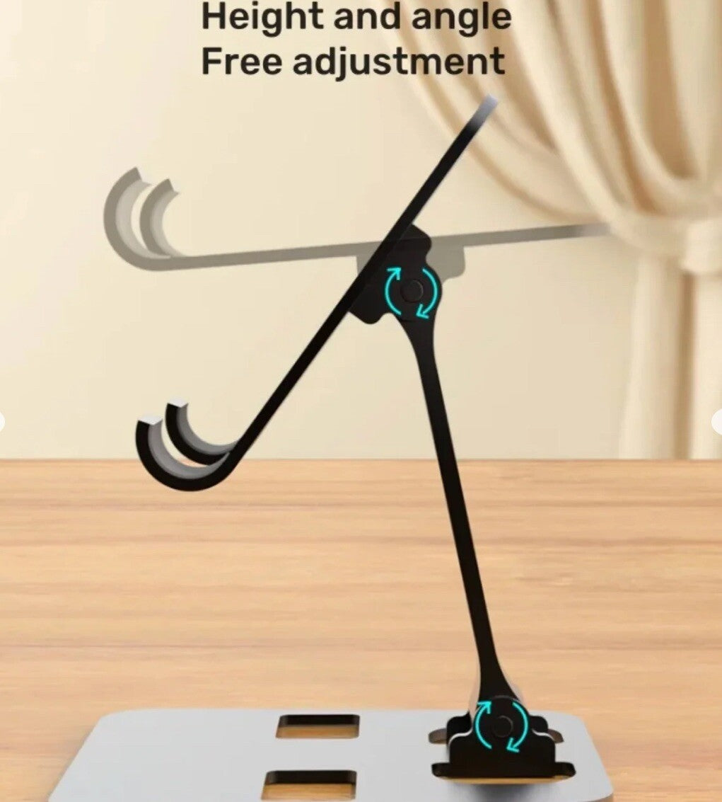 Silver Portable Aluminum Alloy Adjustable Tablet Stand Desktop For Ipad