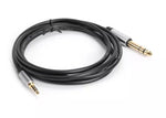 Black 3.5mm Male to 6.35mm 1/4 inch Male Cable Stereo Headphone Adapter Wire