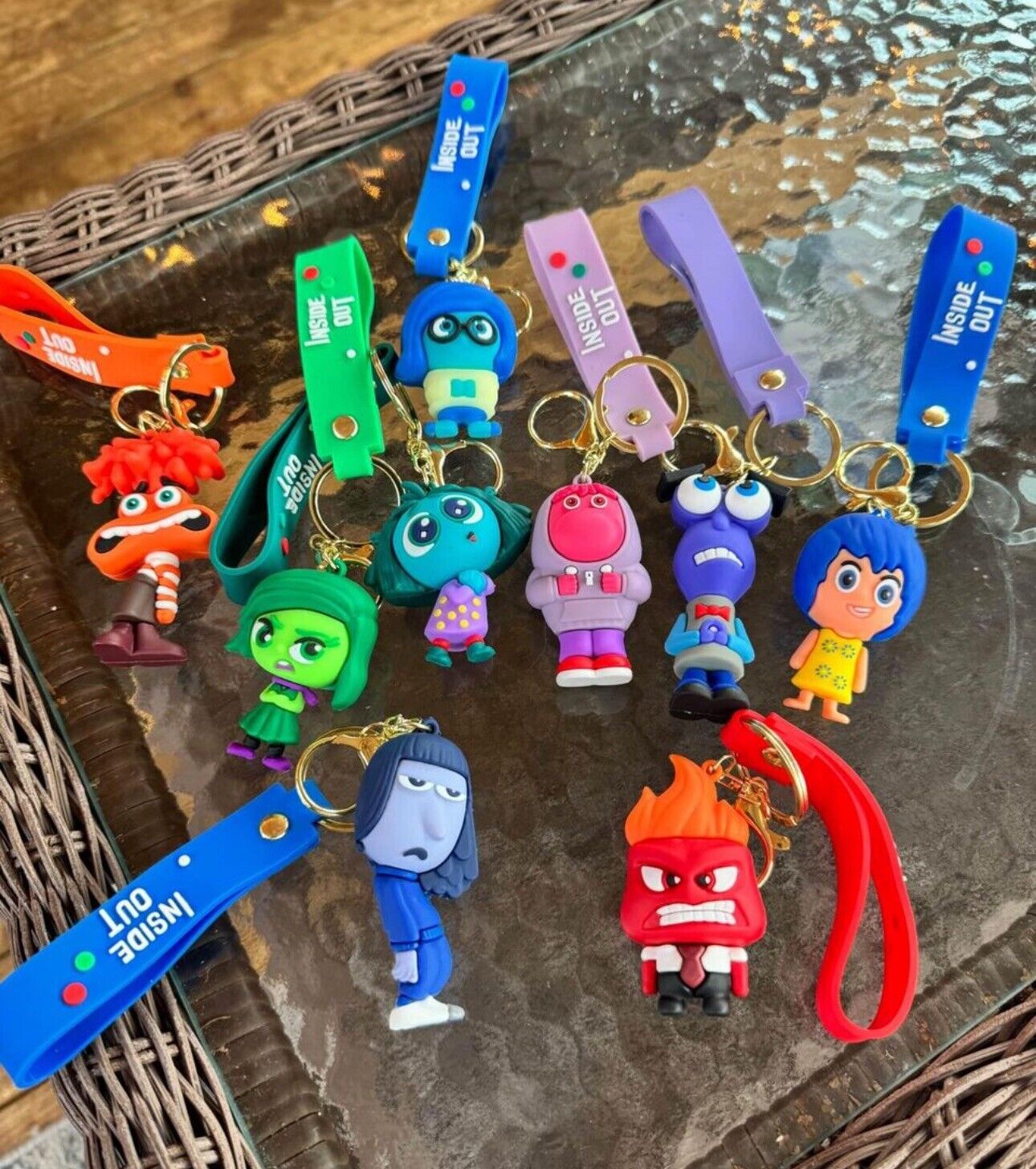 New Inside Out 2 PVC key ring Bags Hanger Pendant 9 Style Keychain lot