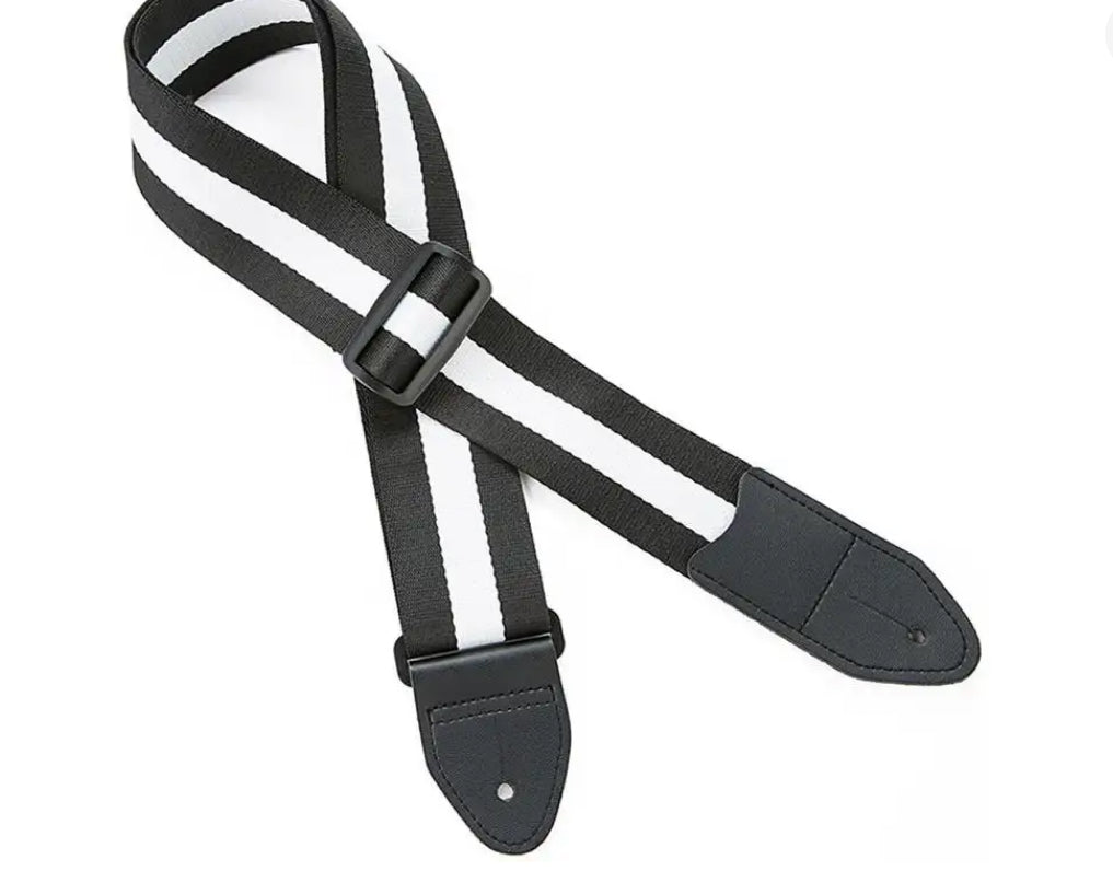 Guitar strap black & white