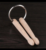 2pcs Mini Drum Sticks Keychain Wood Drumsticks Percussion Instruments Key Ring Fashion Accessorie Portable Good Gift