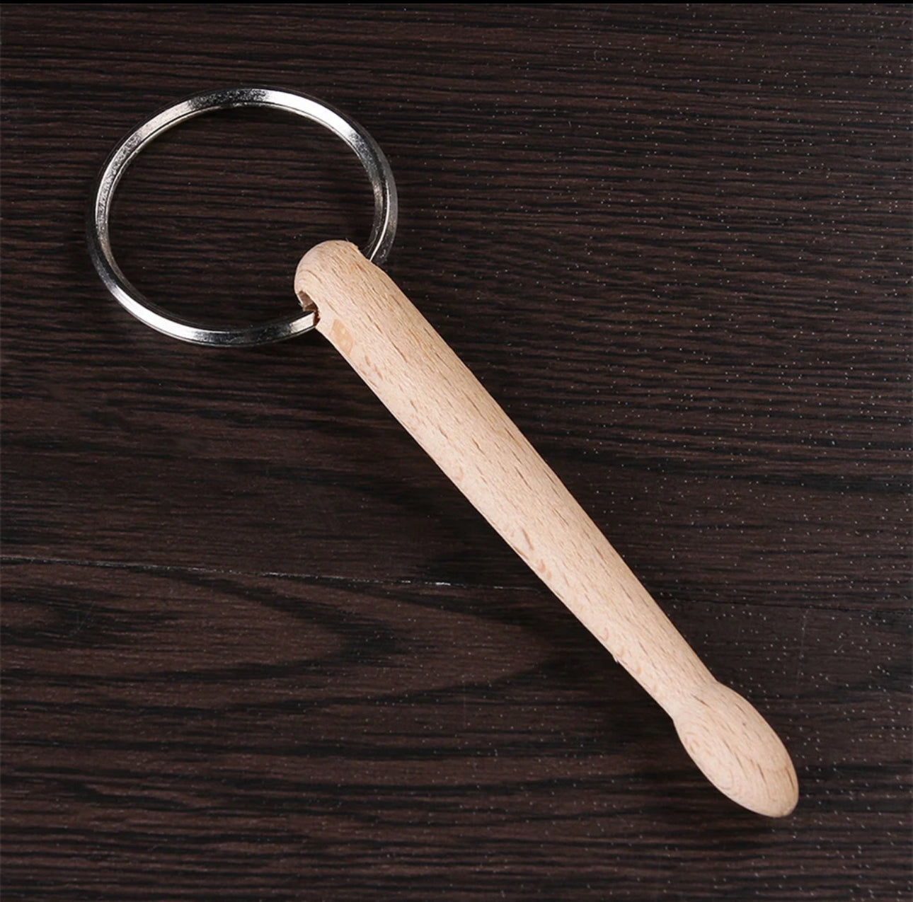 1pc Mini Drum Sticks Keychain Wood Drumsticks Percussion Instruments Key Ring Fashion Accessorie Portable Good Gift