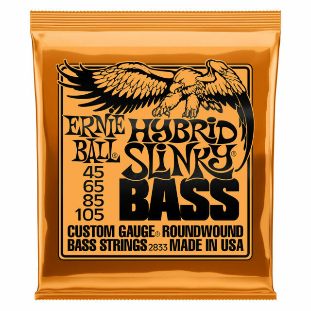 Ernie Ball 2833 Hybrid Slinky Bass Guitar Strings 45 105 Orange - guitar Set