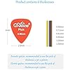 Guitar Picks,40 Pack Guitar Plectrums for Your Electric Acoustic or Bass Guitar Plectrum Pick Including 0.58mm 0.71mm 0.81mm 0.96mm 1.2mm 1.5mm