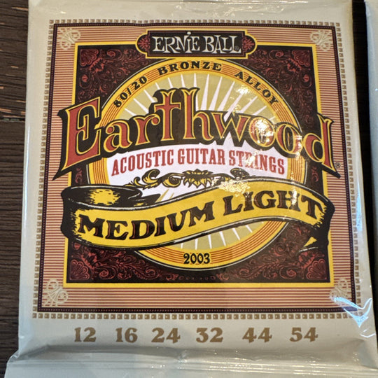 2-Ernie Ball Earthwood 80/20 Medium Light Bronze Acoustic Guitar Strings New