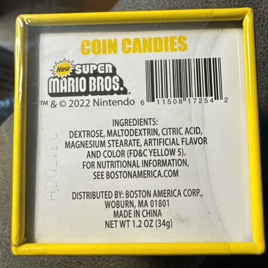 Super Mario Bros. Question Mark Mystery Box Coin Candy Tin New