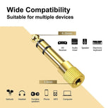 5x TRS Stereo Audio Headphone Adapter 6.35mm 1/4" Male to 3.5mm 1/8" Female Jack