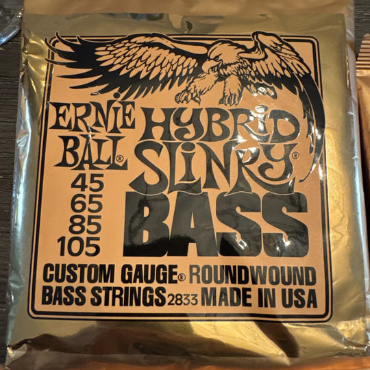Ernie Ball 2833 Hybrid Slinky Bass Guitar Strings 45 105 Orange - guitar Set