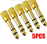 5x TRS Stereo Audio Headphone Adapter 6.35mm 1/4" Male to 3.5mm 1/8" Female Jack