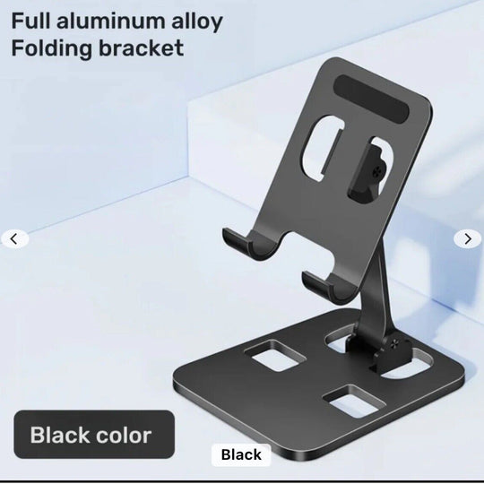 Black-Portable Aluminum Alloy Adjustable Tablet Stand Desktop For Ipad