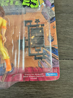 Playmates Vtg 1988 TMNT Figure APRIL O’NEIL Blue Stripe Jumpsuit Unpunched Card