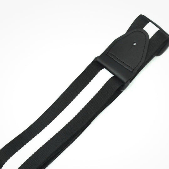 Cotton Stripe Leather Head Guitar Strap 2