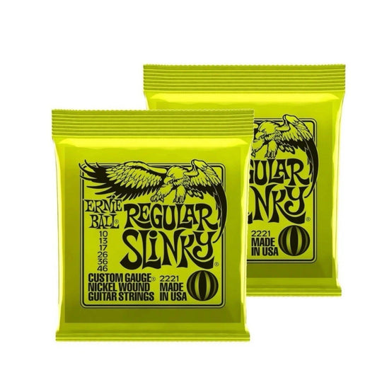 Ernie Ball Electric Guitar Strings - Regular Slinky Nickel Wound 10-46 - 2 Pack