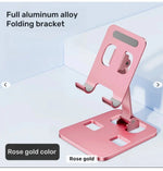 Rose Gold Portable Aluminum Alloy Adjustable Tablet Stand Desktop For Ipad