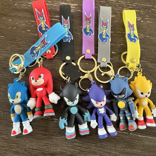 2 Set Sonic the Hedgehog Sega Purple Keyring Keychain