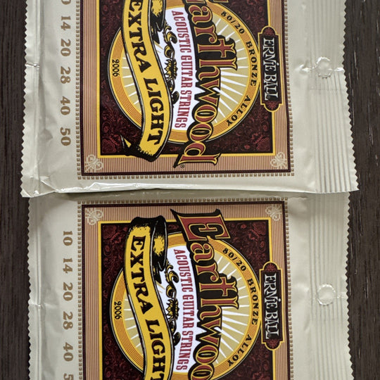 2-Ernie Ball 2006 Earthwood 80/20 Extra Light 10-50 Acoustic Guitar Strings