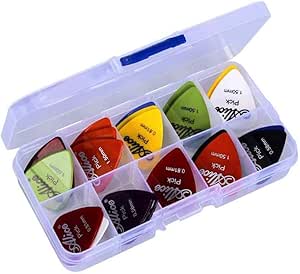 Guitar Picks,40 Pack Guitar Plectrums for Your Electric Acoustic or Bass Guitar Plectrum Pick Including 0.58mm 0.71mm 0.81mm 0.96mm 1.2mm 1.5mm